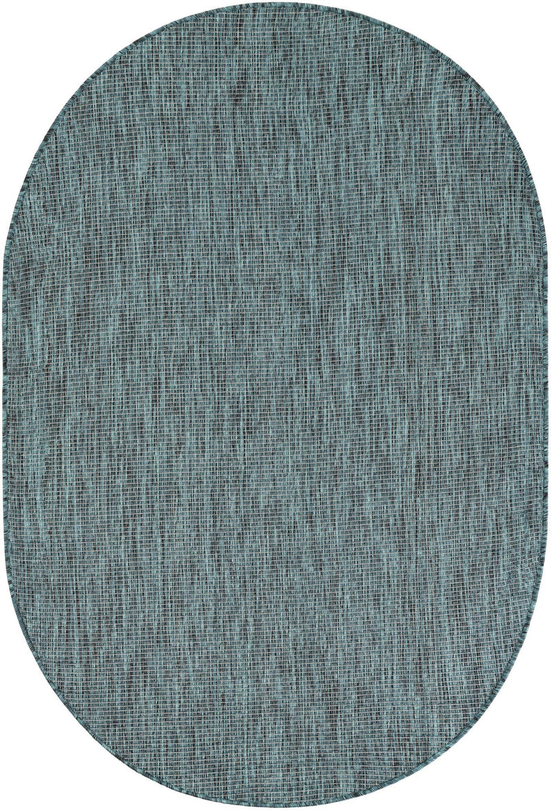 Patio Perfection Collection Area Rug - Veranda (Teal) Oval Teal Main