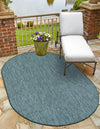 Patio Perfection Collection Area Rug - Veranda (Teal) Oval Teal  lifestyle 0