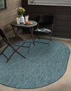 Patio Perfection Collection Area Rug - Veranda (Teal) Oval Teal  lifestyle 6