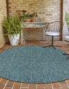 Patio Perfection Collection Area Rug - Veranda (Teal) Oval Teal  lifestyle 7