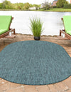 Patio Perfection Collection Area Rug - Veranda (Teal) Oval Teal  lifestyle 10