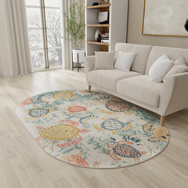 Sorrento Shores Collection Area Rug -  Massa Oval Beige  lifestyle 63