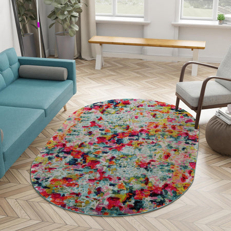 Chromatic Oasis Collection Area Rug -  Lagoon