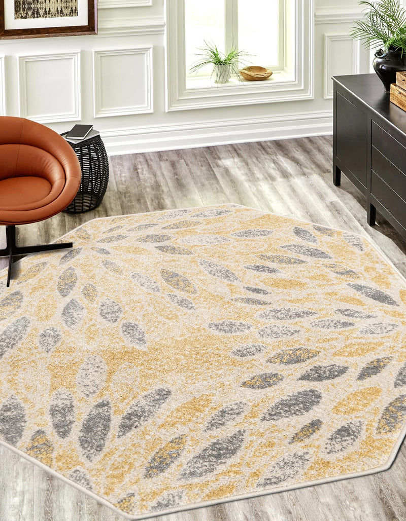 Savannah Elegance Collection Area Rug -  Riverfront Octagon Yellow  lifestyle 113