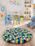 Woolen Sphere Collection Area Rug - Sphereville (Blue)