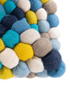 Wool Sphere Alley Collection Area Rug - Sphereville (Blue) Round Blue  lifestyle 27