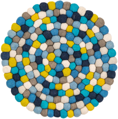 Woolen Sphere Collection Area Rug - Sphereville (Blue)