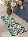 Woolen Sphere Collection Area Rug - Sphereville (Blue) Runner Blue  lifestyle 21