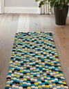 Woolen Sphere Collection Area Rug - Sphereville (Blue) Runner Blue  lifestyle 23