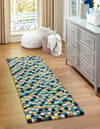 Woolen Sphere Collection Area Rug - Sphereville (Blue) Runner Blue  lifestyle 27