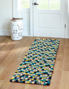 Woolen Sphere Collection Area Rug - Sphereville (Blue) Runner Blue  lifestyle 29