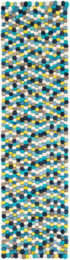 Wool Sphere Alley Collection Area Rug - Sphereville (Blue) Runner Blue  lifestyle 13