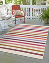 Seaside Stripes Collection Area Rug - Azul Rectangle White Main