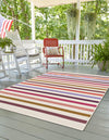 Seaside Stripes Collection Area Rug - Azul Rectangle White  lifestyle 3