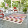 Seaside Stripes Collection Area Rug - Azul Rectangle White  lifestyle 7