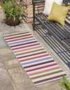 Seaside Stripes Collection Area Rug - Azul Runner White  lifestyle 17