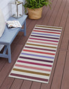 Seaside Stripes Collection Area Rug - Azul Runner White  lifestyle 39