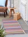 Seaside Stripes Collection Area Rug - Azul Runner White  lifestyle 44