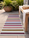 Seaside Stripes Collection Area Rug - Azul Runner White  lifestyle 54