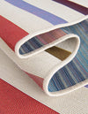 Seaside Stripes Collection Area Rug - Azul Round White  lifestyle 82