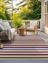 Seaside Stripes Collection Area Rug - Azul Square White  lifestyle 12