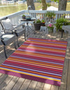 Seaside Stripes Collection Area Rug - Azul Rectangle Multi  lifestyle 2