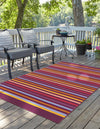 Seaside Stripes Collection Area Rug - Azul Rectangle Multi  lifestyle 4