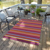 Seaside Stripes Collection Area Rug - Azul Rectangle Multi  lifestyle 6