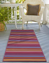 Seaside Stripes Collection Area Rug - Azul Runner Multi  lifestyle 20