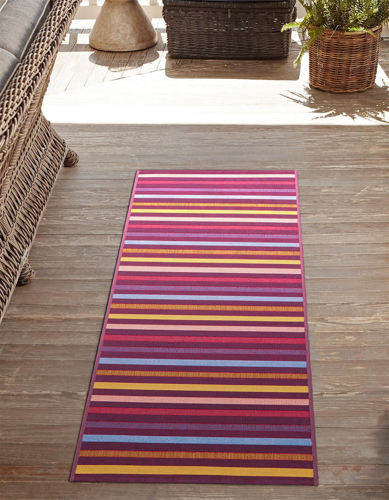 Seaside Stripes Collection Area Rug - Azul Runner Multi  lifestyle 47