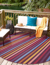 Seaside Stripes Collection Area Rug - Azul Round Multi  lifestyle 13