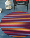 Seaside Stripes Collection Area Rug - Azul Round Multi  lifestyle 41