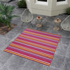 Seaside Stripes Collection Area Rug - Azul Square Multi  lifestyle 87