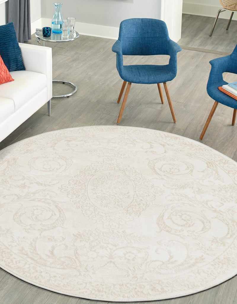 Bloomsbury Elegance Collection Area Rug - Mayfair Round Ivory  lifestyle 75