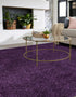 Solid Shag Seaside Collection Area Rug - Azure Cove (Violet)