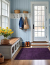 Solid Shag Seaside Collection Area Rug - Azure Cove (Violet) Square Violet  lifestyle 38