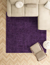 Solid Shag Seaside Collection Area Rug - Azure Cove (Violet) Square Violet  lifestyle 64