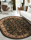 Isfahan Elegance Collection Area Rug - Naghsh-e Jahan (Green) Oval Green  lifestyle 25