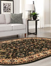 Isfahan Elegance Collection Area Rug - Naghsh-e Jahan (Green) Oval Green  lifestyle 32