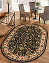 Isfahan Elegance Collection Area Rug - Naghsh-e Jahan (Green) Oval Green  lifestyle 34