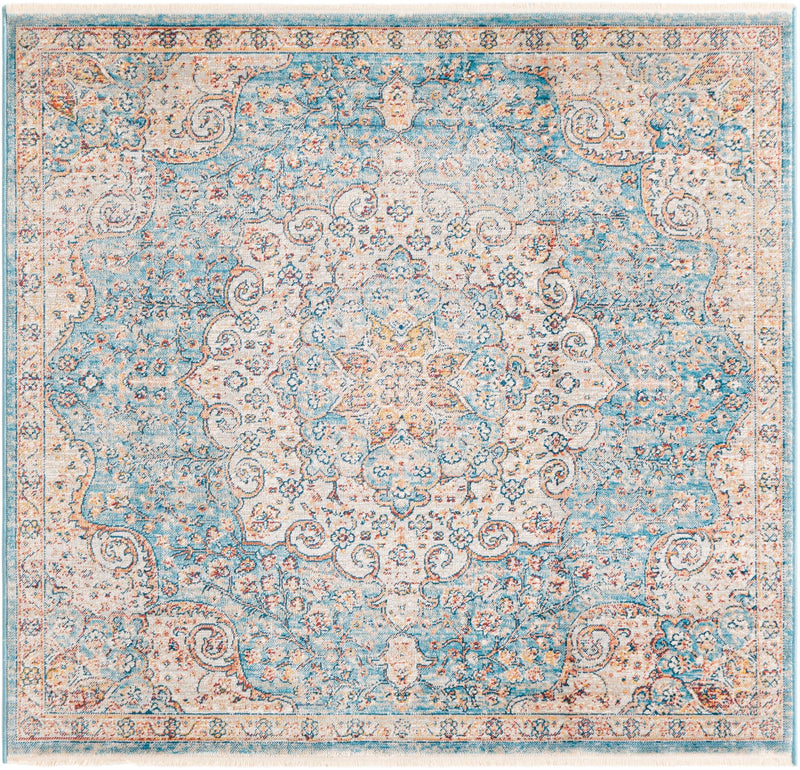 Coastal Haven Collection Area Rug - Seabreeze (Blue) Square Blue  lifestyle 15