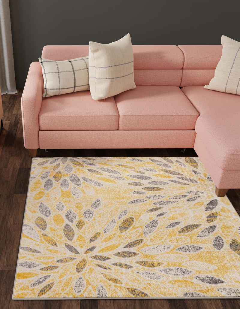 Savannah Elegance Collection Area Rug -  Riverfront Square Yellow  lifestyle 41