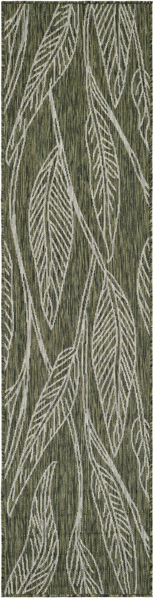 Seaside Blooms Collection Area Rug -  Evergreen (Green)