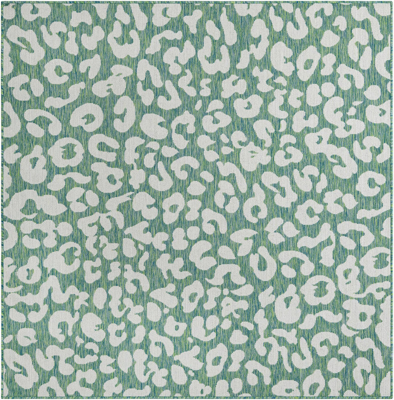 Jungle Expedition Collection Area Rug -  Amazon (Green Blue) Square Green Blue Main