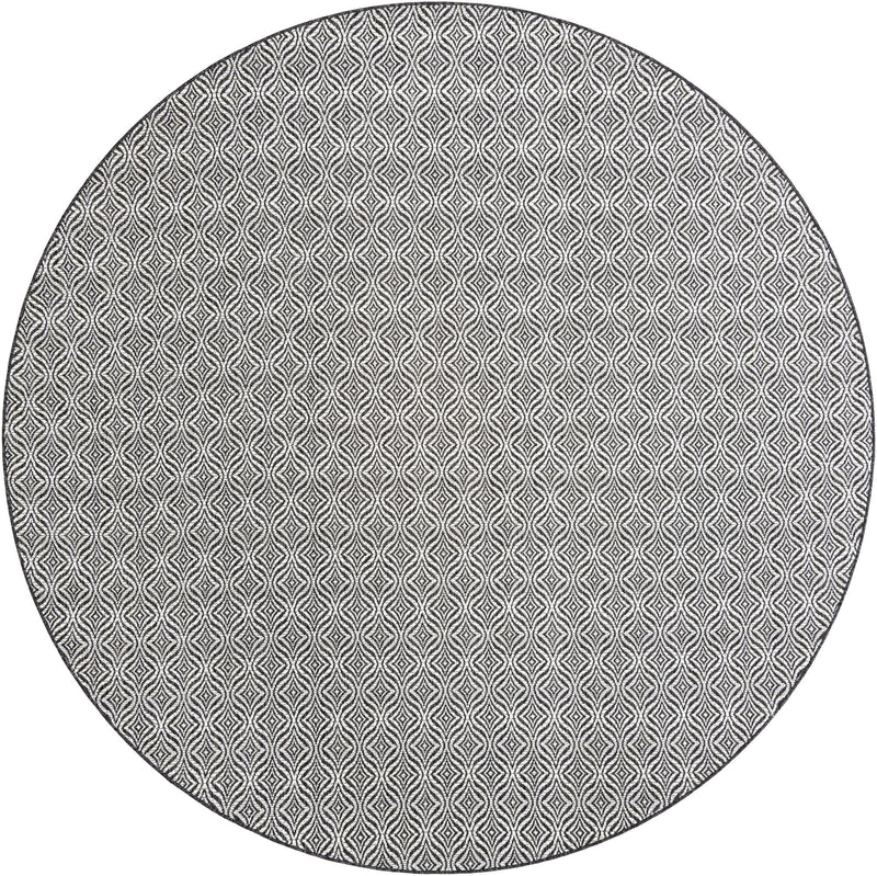 Garden Lattice Oasis Collection Area Rug -  Terrace Round Charcoal Main