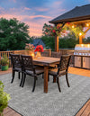 Garden Lattice Oasis Collection Area Rug -  Terrace Square Charcoal  lifestyle 2