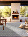 Garden Lattice Oasis Collection Area Rug -  Terrace Square Charcoal  lifestyle 3