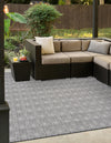 Garden Lattice Oasis Collection Area Rug -  Terrace Square Charcoal  lifestyle 6