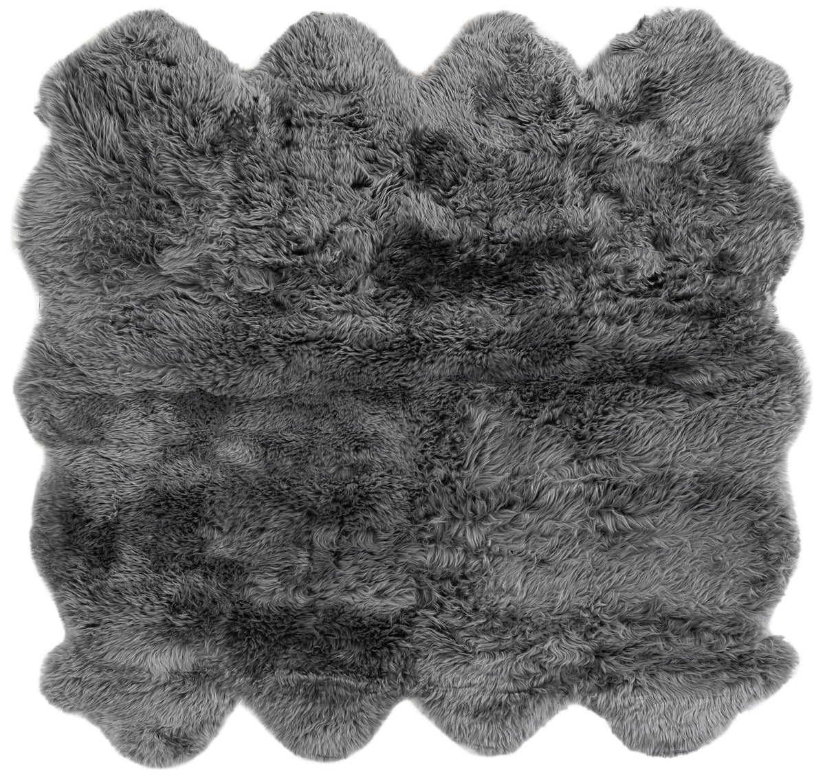 Arctic Lambskin Luxe Collection Area Rug - Tundra Rectangle Gray Main