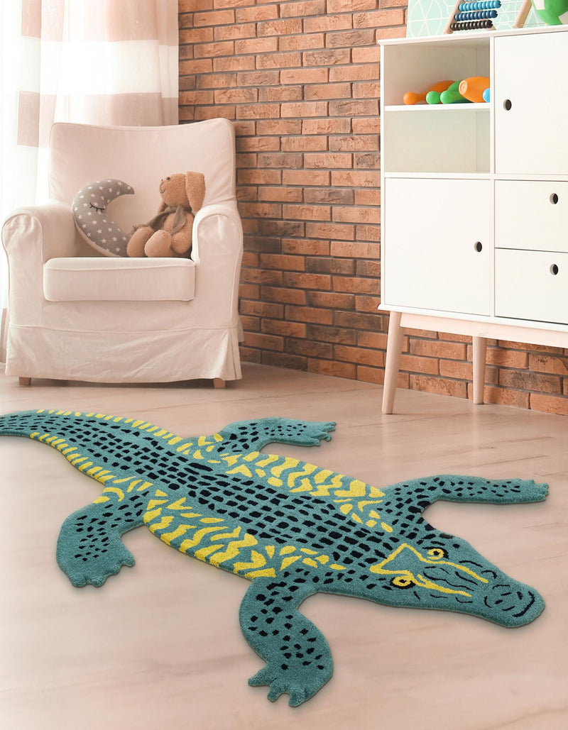 Whimsy Wonders Wool Collection Area Rug -  Bayou Rectangle Green  lifestyle 2